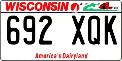 WI license plate 692XQK