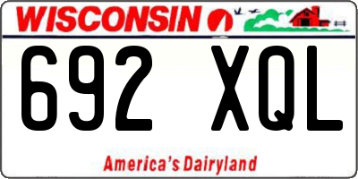 WI license plate 692XQL