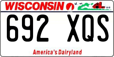 WI license plate 692XQS