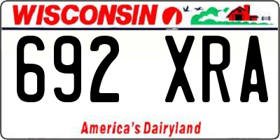 WI license plate 692XRA