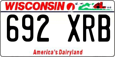 WI license plate 692XRB