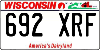 WI license plate 692XRF