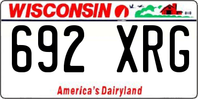 WI license plate 692XRG