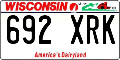 WI license plate 692XRK