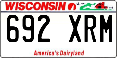WI license plate 692XRM