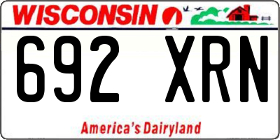 WI license plate 692XRN