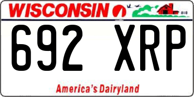 WI license plate 692XRP