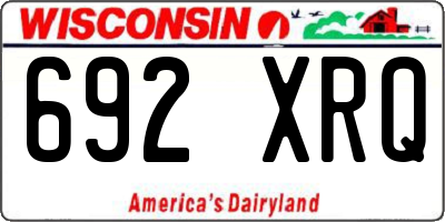 WI license plate 692XRQ
