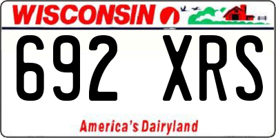 WI license plate 692XRS