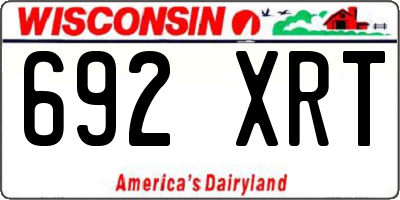 WI license plate 692XRT