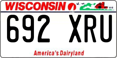 WI license plate 692XRU
