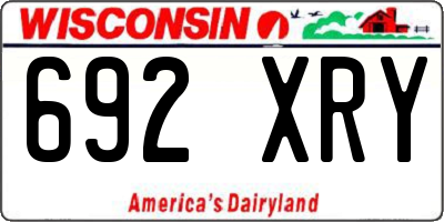 WI license plate 692XRY