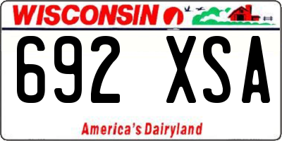 WI license plate 692XSA