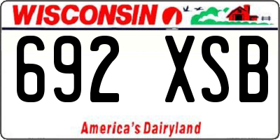 WI license plate 692XSB