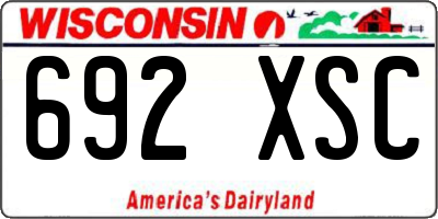 WI license plate 692XSC