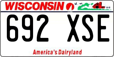 WI license plate 692XSE