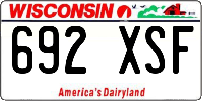 WI license plate 692XSF