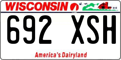 WI license plate 692XSH