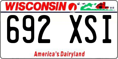 WI license plate 692XSI