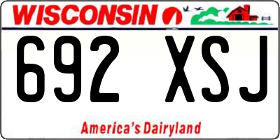 WI license plate 692XSJ