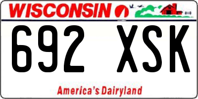 WI license plate 692XSK