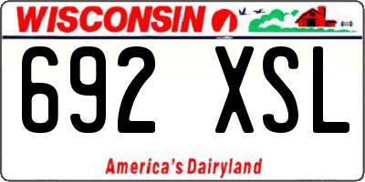 WI license plate 692XSL