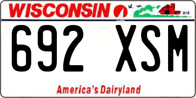 WI license plate 692XSM