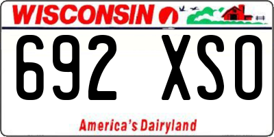 WI license plate 692XSO