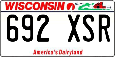 WI license plate 692XSR