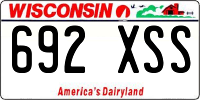 WI license plate 692XSS