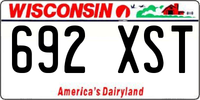 WI license plate 692XST