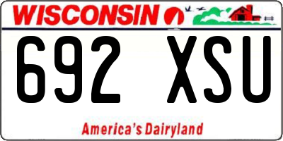 WI license plate 692XSU