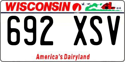 WI license plate 692XSV
