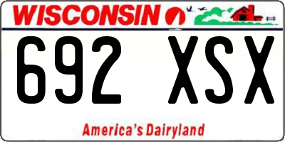 WI license plate 692XSX