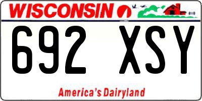 WI license plate 692XSY