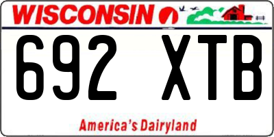 WI license plate 692XTB