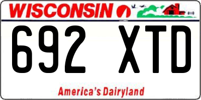 WI license plate 692XTD