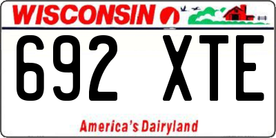 WI license plate 692XTE