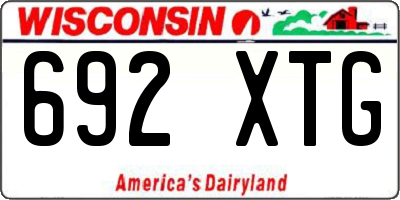 WI license plate 692XTG