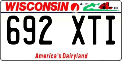 WI license plate 692XTI