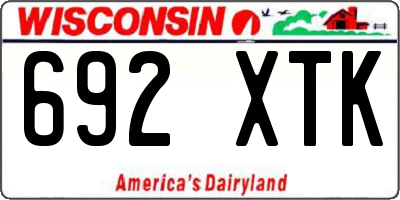 WI license plate 692XTK