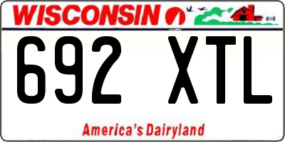 WI license plate 692XTL