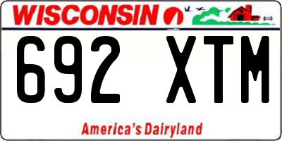 WI license plate 692XTM