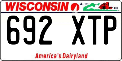 WI license plate 692XTP