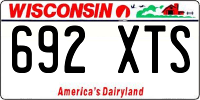 WI license plate 692XTS