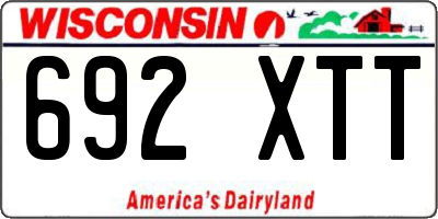 WI license plate 692XTT
