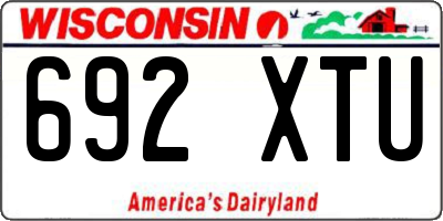 WI license plate 692XTU