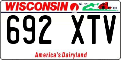 WI license plate 692XTV