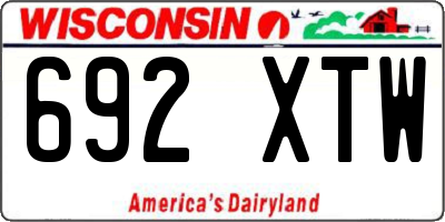 WI license plate 692XTW