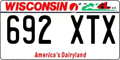 WI license plate 692XTX